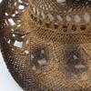Women Straw Hollow Western Cowboy Hat Lady Beach Cowgirl Panama Sun Hats