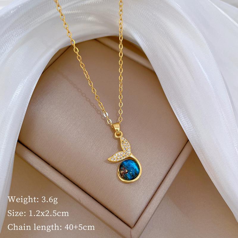 Planet Starry Sky Full Of Diamonds, Slightly Inlaid Design Temperament Shining Necklace Female, Simple Pendant