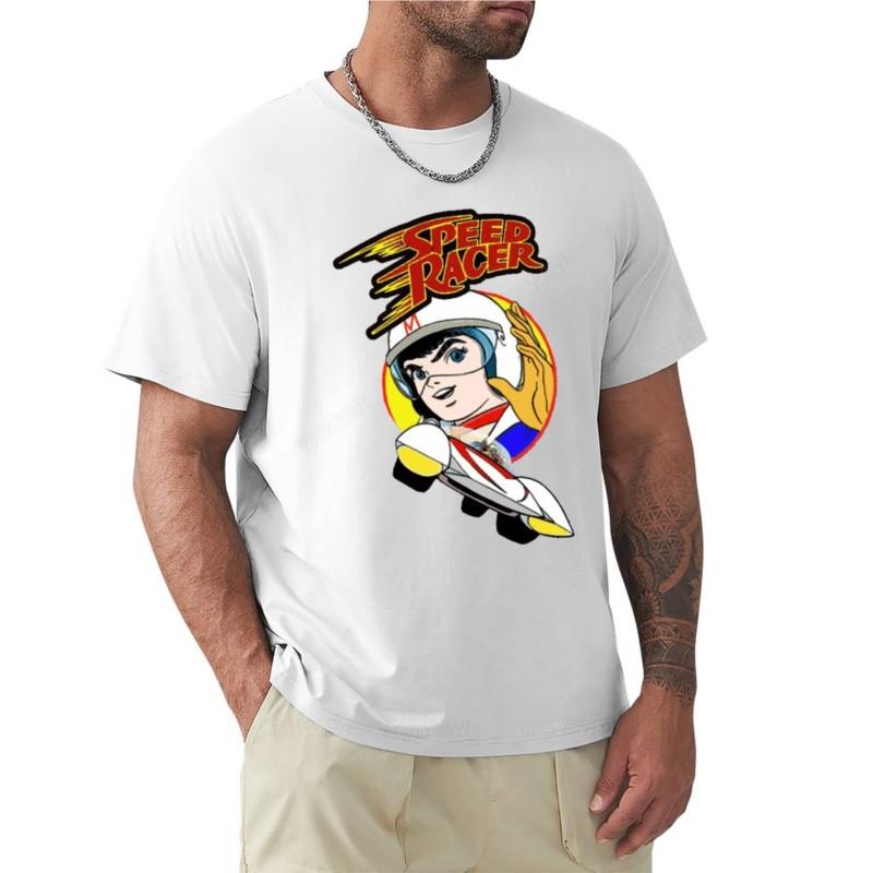 Speed Racer Go Go Go T-Shirt Korean Fashion Oversized T Shirts Short Sleeve Plain White T Shirts Men