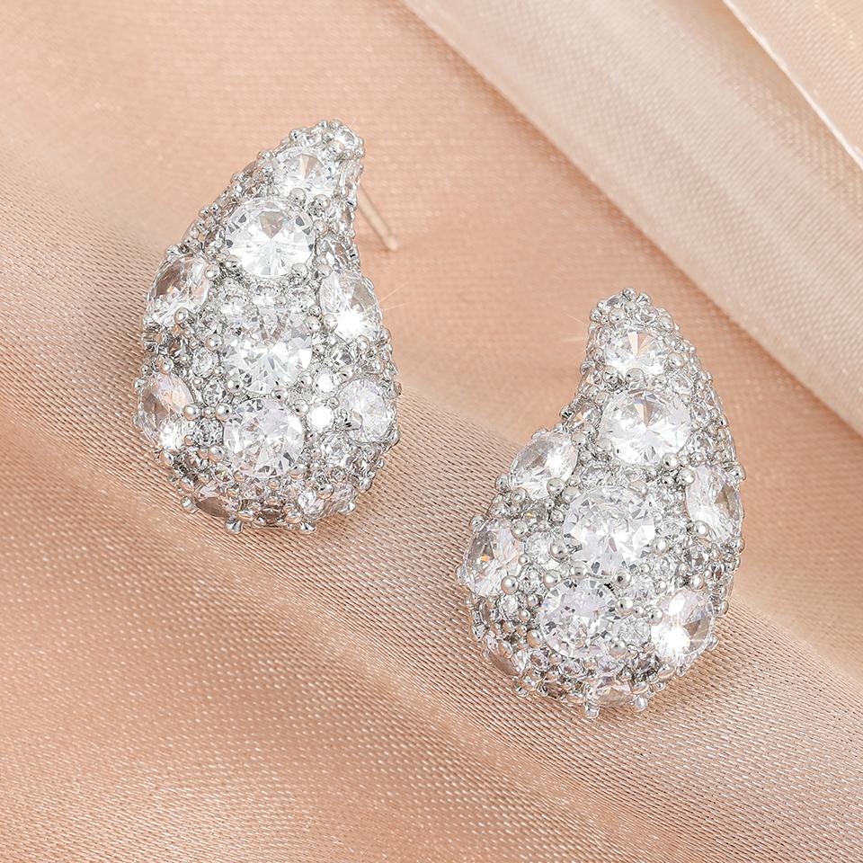 

ZAKOL Новые Модные Массивные Серьги-Капли Блестящий Кристалл Циркон Купол Подвески Заявление Женские Роскошные Цирконы Подарок