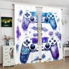 2Pcs- Graffiti PS4- Printed curtain, -100% polyester material, suitable for bedroom curtains and living room decoration.