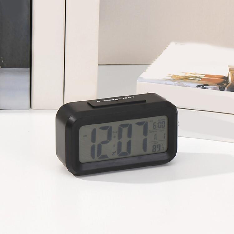 Plastic Digital Clock Temperature Calendar Display 1 Alarm Group Auto Nightlight Snoozes Function Household Essential