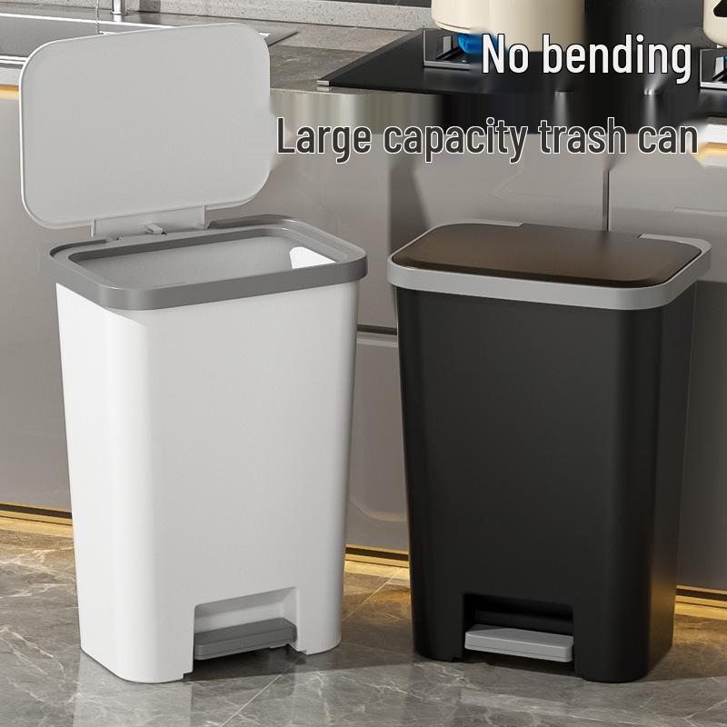 30L Pedal Trash Can with Lid for Home Use