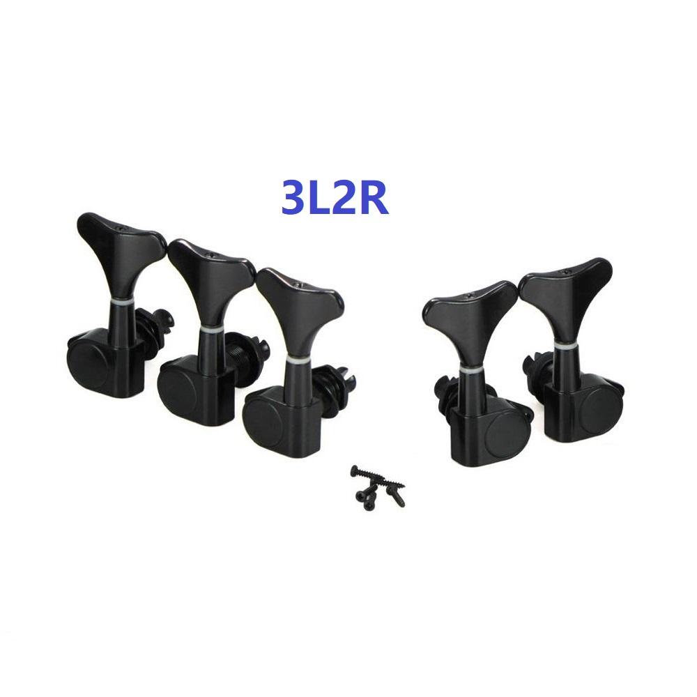 FLEOR Set of 5pcs Bass Machine Heads Tuning Pegs Tuners Keys 2L3R / 2R3L for Electric Bass 5 Strings