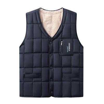 Gilet di Cotone Autunnale e Invernale da Uomo Indossabile Internamente ed Esternamente Plus Velluto Ispessito Taglie Forti Scollo a V Gilet Caldo di Cotone