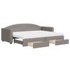 VidaXL Daybed with Trundle and Drawers Taupe 80x200 Cm Fabric 3197240
