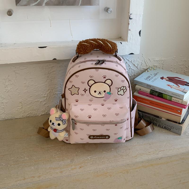 Schoolbag1011 new cute bear backpack large capacity out light backpack high value student class schoolbag female