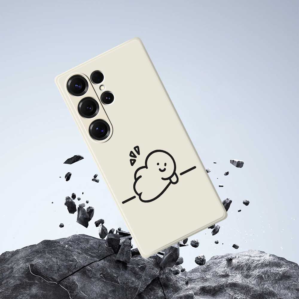 For Samsung Galaxy S25 Ultra Case Stick Figure Pattern Printing Straight Edge TPU Phone Back Cover