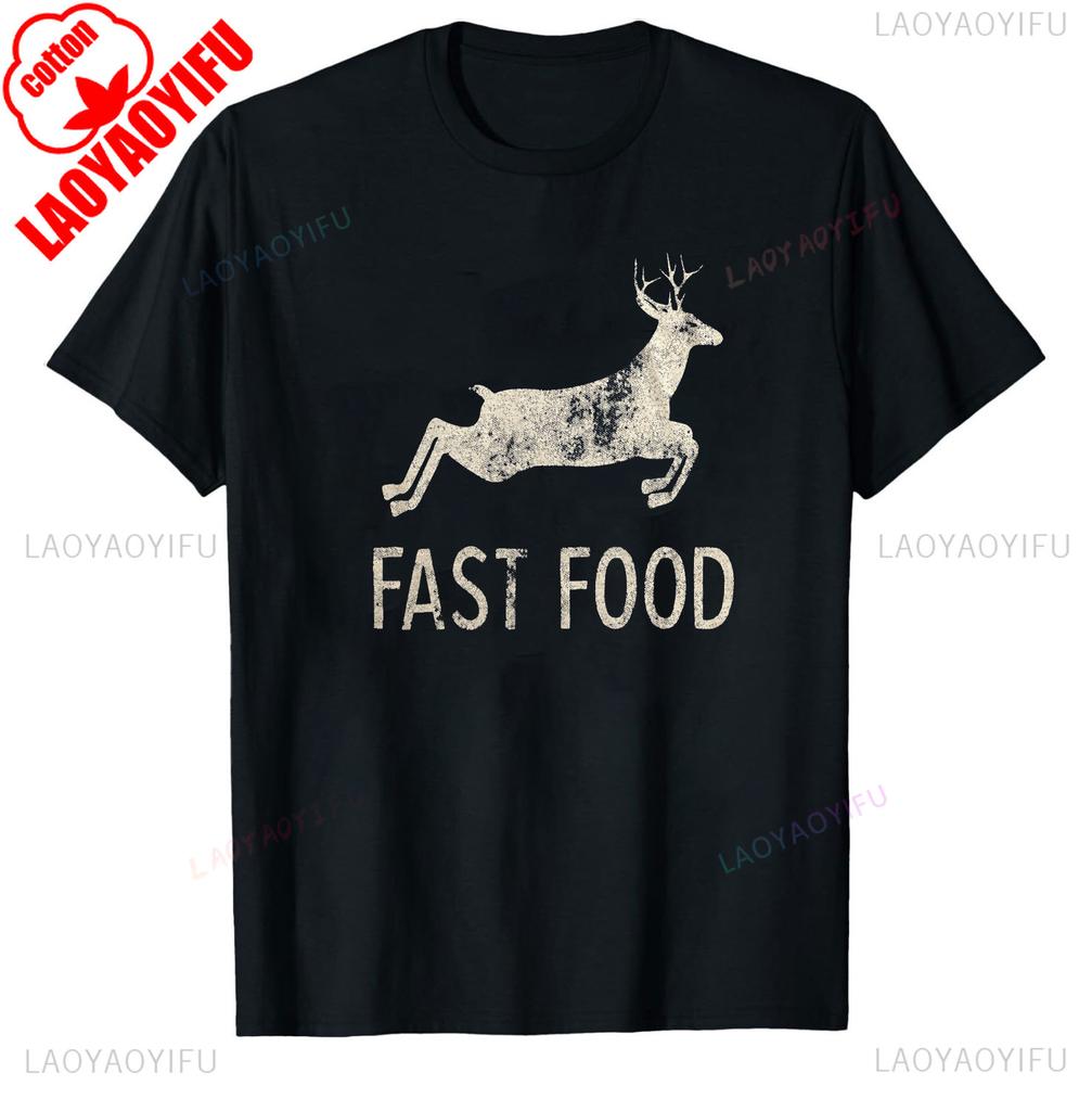 Hunting Men Funny Joke Deer Dad Shirts Rude Offensive for Hunters Fast Food Gifts Graphic Tshirts Unisex Tops Tee Shirt Short