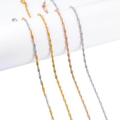 2.0mm Women's Stainless Steel Necklace Twisted Flat Snake Chain for Ladies Men Jewelry Accessories Choker On The Neck Collarbone DIY