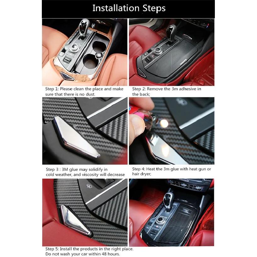 Center Console Gear Shift Panel Trim Dashboard Door Panel Decal for Maserati Levante 2016- Interior Stickers Accessories