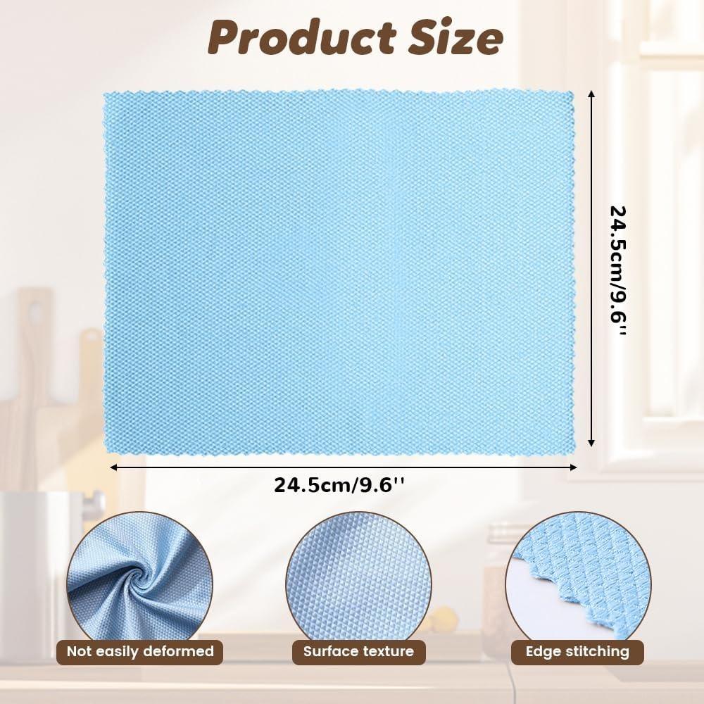 Fish scale pattern, residue-free cleaning cloth, 2025 new model, reusable microfiber glass cleaning cloth.