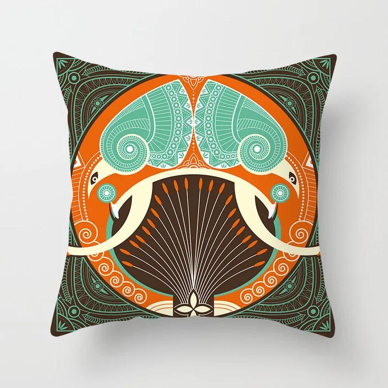 Bohemian Geometric Square Pillowcase Ethnic Retro Sofa Pillow Cover Home Decorative Cushion Cover 45x45cm Throw Pillow Case