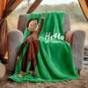 Curious George Flannel Blanket Soft Warm All-Season Throw, Design for Camping, Car Travel, Hiking Sofa, Bed, Office Perfect Gift for Parties