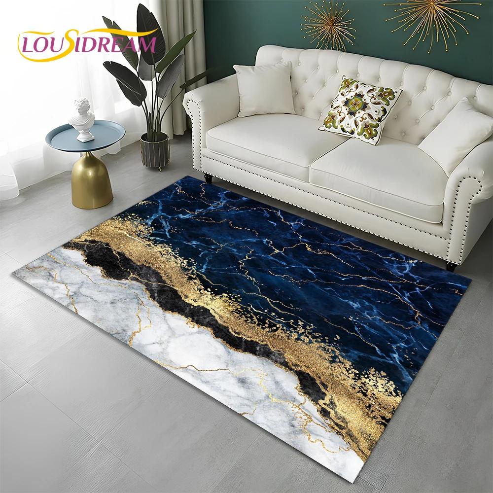 Green Gold Blue Black Marble Nordic Carpet Rug for Home Living Room Bedroom Sofa Doormat Decor,kid Area Rug Non-slip Floor Mat