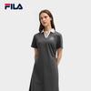 Fila Modern Heritage Relaxed Holiday Fashion Casual Comfortable Long Short Sleeve Dress Women Dresses Starship-Gray F11W528310F-GY