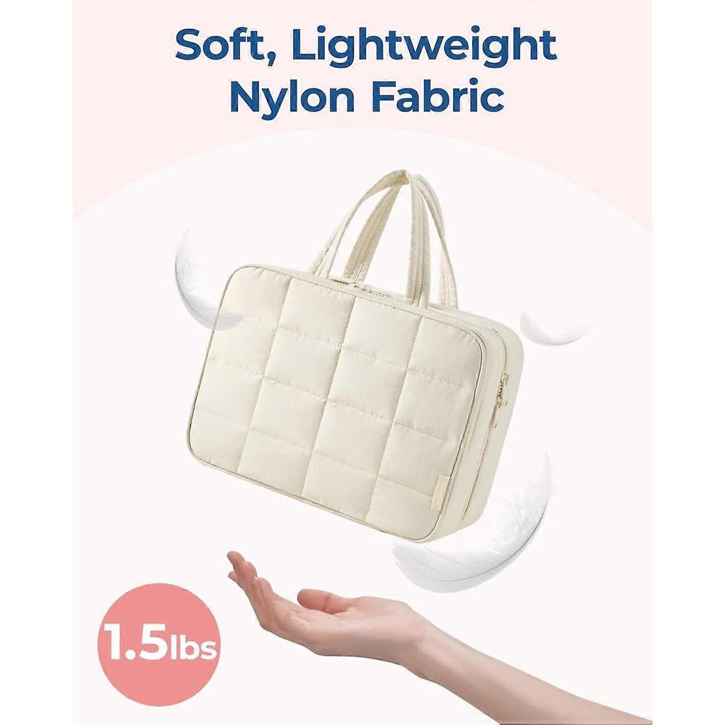 Travel Toiletry Bag with Jewelry Organizer, Hanging Travel Bag for Toiletries, Puffy Makeup Cosmetic Bag Organizer, Carry-on Travel Accessori