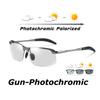 Unisex Fashion Metal Frame Photochromic Sports Sunglasses UV Protection Running Goggles Color Changing Glasses