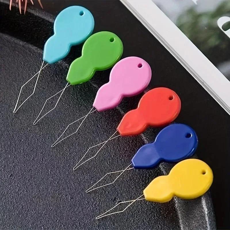 2/10Pcs Needle Threader Stitch Insertion Tool for Sewing Machine Plastic Wire Loop for Needles Needleswork Threader Sewing Tools