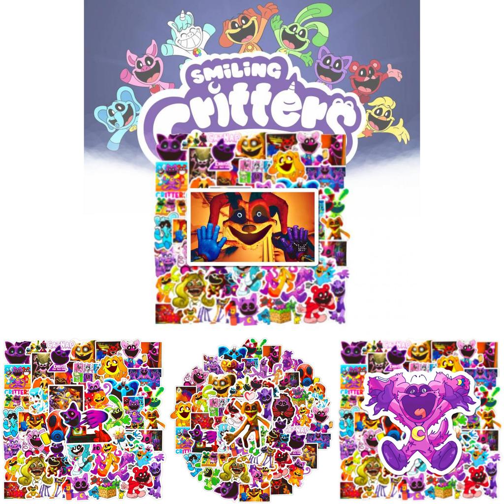 Autocolante Drăguțe cu Animale Smiling Critters de Desene Animate Pentru Mașină, Laptop, Telefon, Frigider, Material PVC Impermeabil