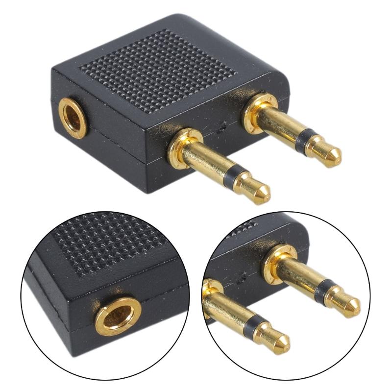 Gold Plated Airplane Flight Headphone Adapters 3.5mm Airline Plane Headset Converter for in-Flight Entertainment