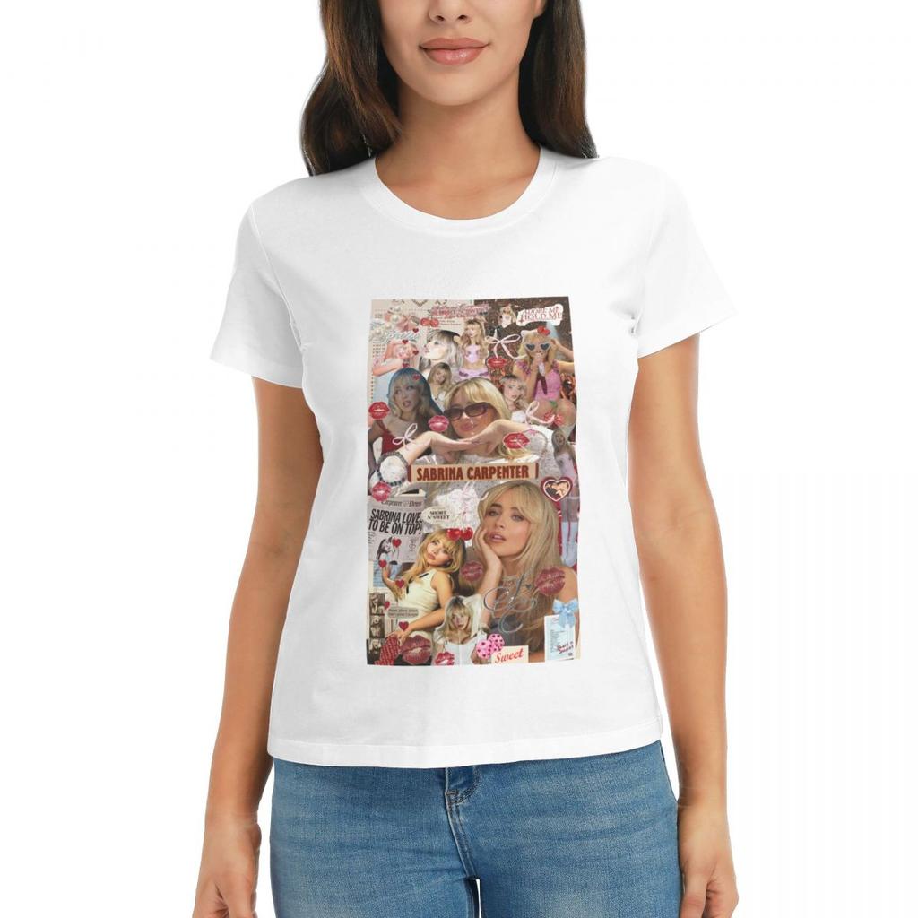 Women TShirt SSabrina Carpenter Album Singer Summer Short Sleeve Tees Crew Neck Cotton T Shirts Clothes Tops Streetwear