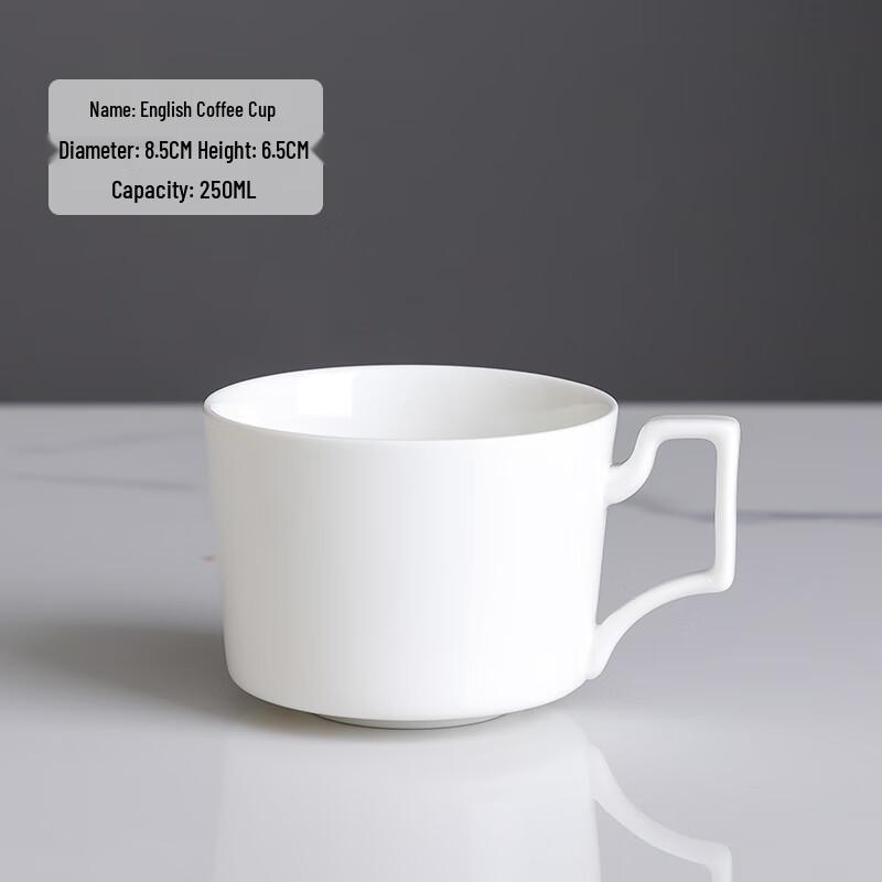 MOLUONA Pure White Gold Rim Ceramic Coffee Cup Set