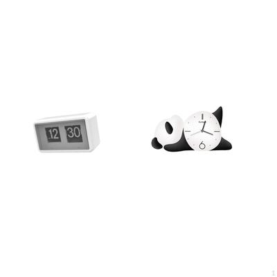 Auto Flip Clock Panda Shape Wall Desk Modern Cute Home Decor Silent Shelf Page