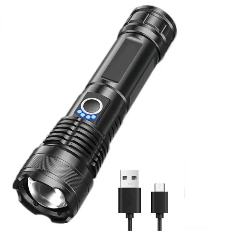 Most Powerful XHP50 LED Flashlight 18650 Rechargeable USB Torch Light Flashlights High Power Long Range Tactical Lantern
