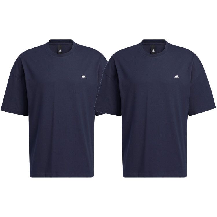 Adidas City Loose Short Sleeve T-Shirt With Solid Color Logo Men Tops Navy-Blue HC9973