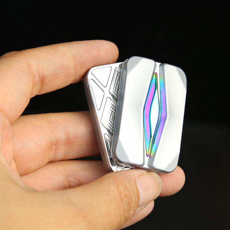 Future Punk Style EDC Fidget Slider Push Fidget Toy Fashion Metal Stress Relief Toy Fun Office Relaxation Gadget ADHD Tools