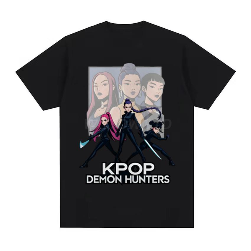 Barn T-skjorte KPop Demon Hunters Trykk Mote Casual Topper 2025 Film Rund Hals Jenter Gutter Tegneserie T-skjorter Sommer Baby Jenter Klær