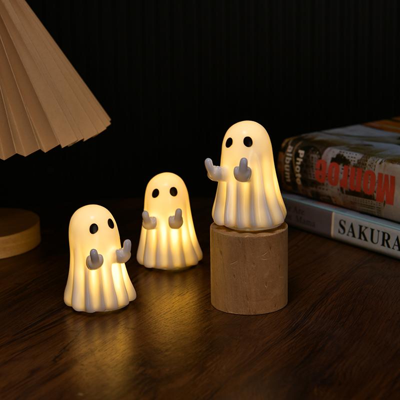 Luminous Ghost White Ghost Festival Party Decoration Courtyard Ornament Study Desk Decoration Small Ornament Luminous Ghos