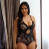 Plus Size Sheer Mesh Bow & Hollow Sling Lingerie