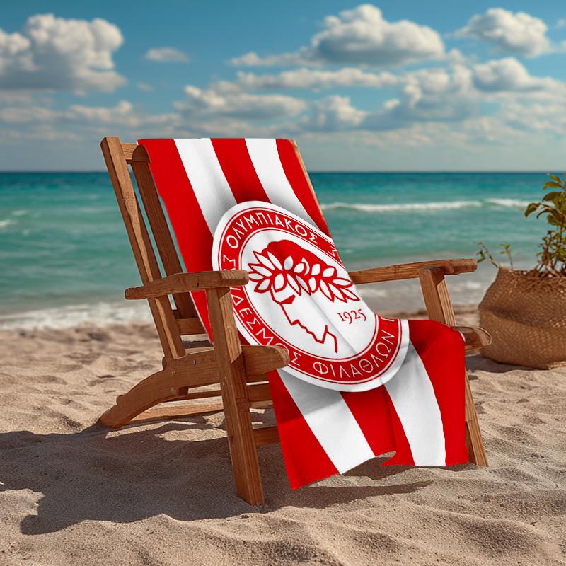 Ultra-weiches Strandtuch mit Olympiakos-Thema, ideal für Pool - Camping, Tauchen - Perfekter Reisebegleiter, Lebendiges Strandtuch.