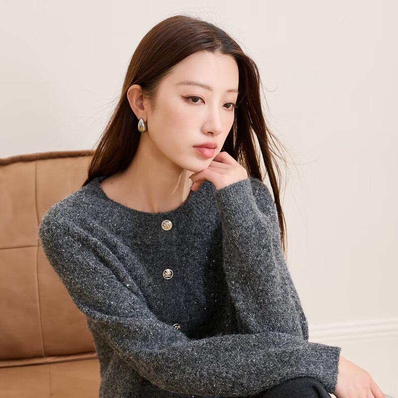 

Sancai Plus Size Women s Winter Round Neck Knit Cardigan M