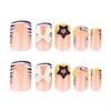 Square Press On Nail Fake Nail Bowknot Glues On Nail Artificial Acrylic Nail 12 Size 24pcs Stick On Nail for Women