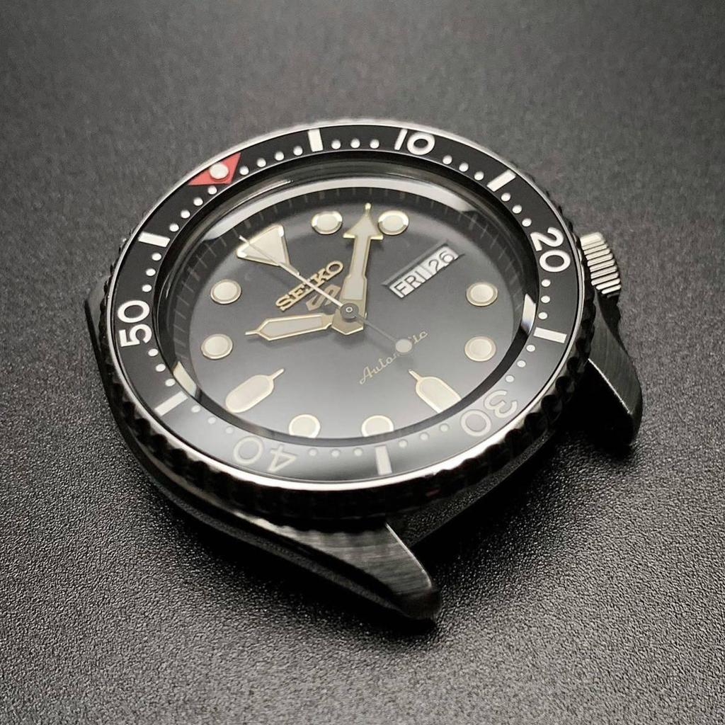 Used SEIKO 7S26-0020 SKX007 SBSA SRPD etc. Ceramic Flat Inner Bezel Black Red Point AfteRMarket Part for SEIKO MOD Custom