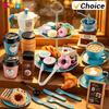Kitchen Toys Coffee Maker Set And Play Food Dessert Toy Family Game Pretend Tea Party Set For Kids Girls Boys Birthday Gifts