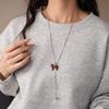 Long Horse Pendant Necklace Silver Plated Y Neck Chain Vintage Enamel Pendant Necklace  for Women
