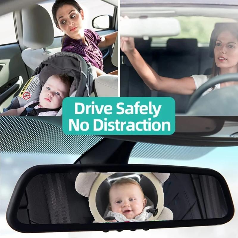 Baby Car Mirror Adjustable Safety Back Seat Rearview Facing Headrest Mount Child Kids Infant Safety Monitor Accessories Interior