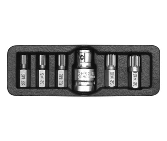 Yato Spline Tips 6-Piece M5 - M12 + Adapter 0414