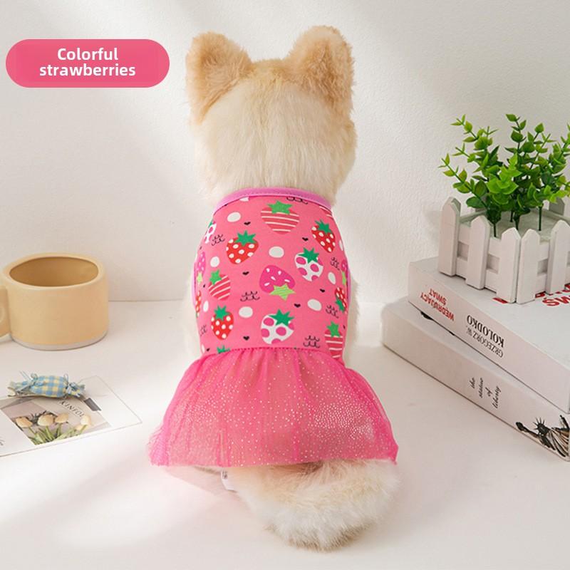 New Cat Dog Mesh Skirt Princess Dress Summer Ultra-thin Cool Cat Pet Clothes