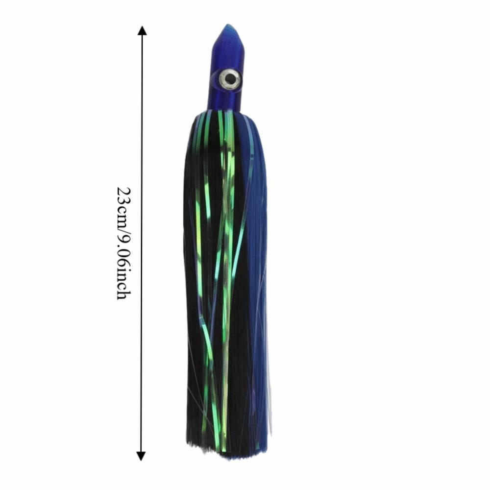 Acrylic Head Artificial Squid Skirt 9inch Simulation Squid Lure Fishing Bait Freshwater Fishing синий/чёрный