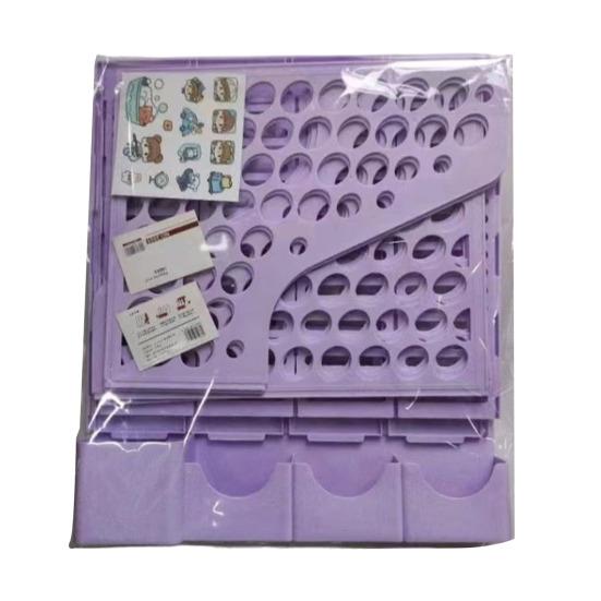 Cute Desktop File Organizer Book Holder Bookend for Students Foldable Shelf for Documents фиолетовый