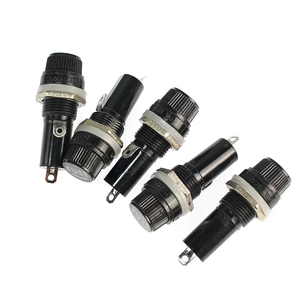 5/72/100PCS Panel Mounted Glass Fuse Holder 5x20mm 6x30mm Insurance Tube Socket Fuse Holder Glass Tube Fuse Holders Assorted Kit