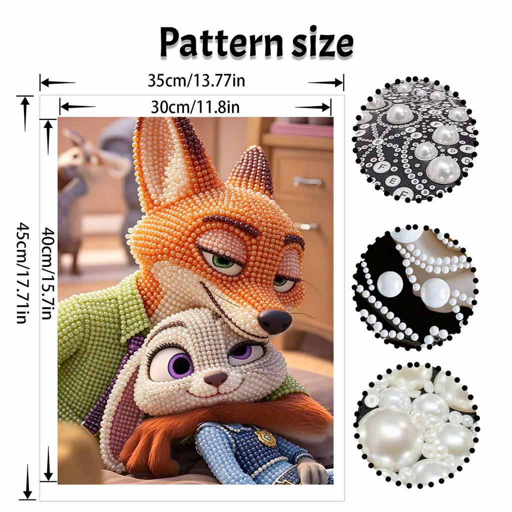 Disney Pearl Painting Handmade Nick Wilde Judy Hopps Pearl Kit Home Decoration Painting