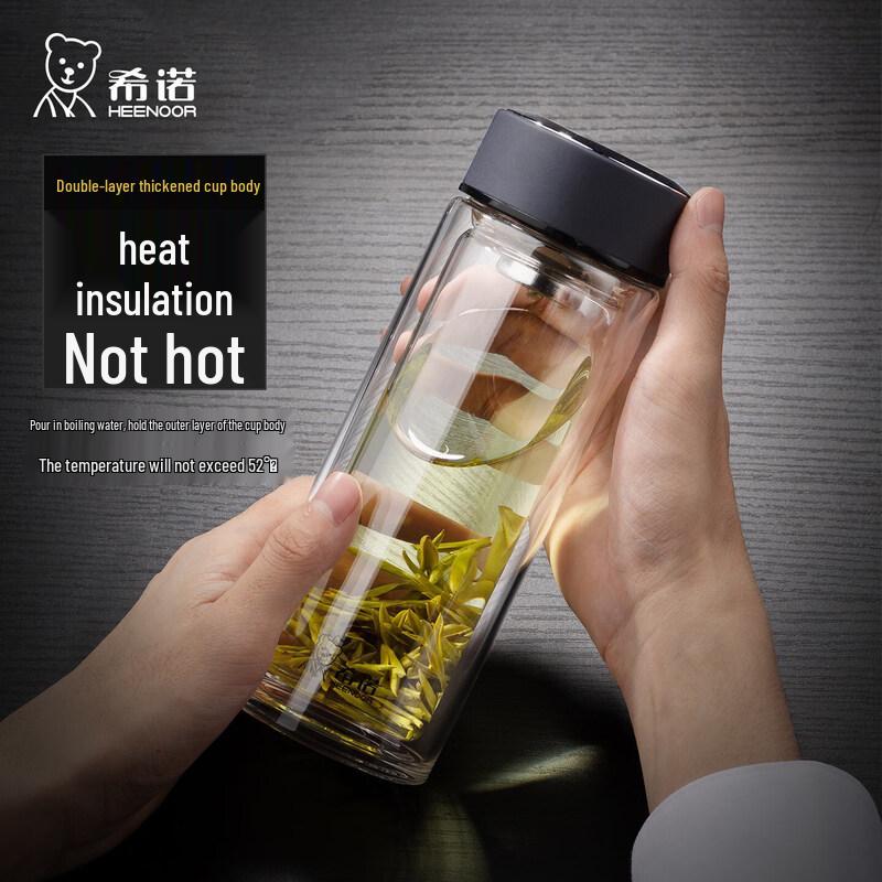 HEENOOR Double-Walled Borosilicate Glass Tea Cup