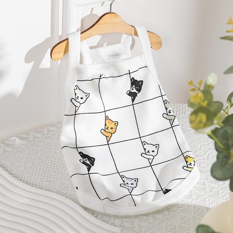 Dog Clothes Sling Slim Spring/Summer Japanese and Korean Pet Cats Breathable and Comfortable Tank Top Clothing Supplies