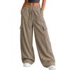Womens Wide Leg Corduroy Cargo Sweatpants with Pockets